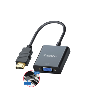 Datronic HDMI to VGA Adapter with Audio + Power Port (DHD-160)